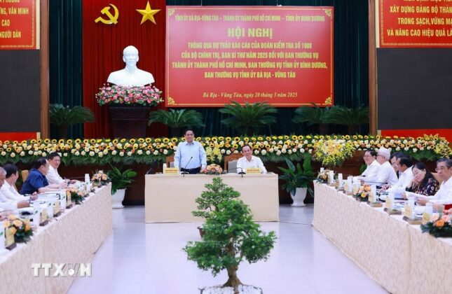 Thủ tướng chủ tr&igrave; hội nghị của Đo&agrave;n Kiểm tra 1908 với TP. Hồ Ch&iacute; Minh, B&igrave;nh Dương v&agrave; B&agrave; Rịa-Vũng T&agrave;u