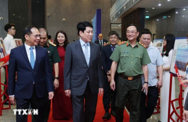 Chủ tịch nước Lương Cường dự Hội thảo khoa học quốc tế &ldquo;50 năm thống nhất đất nước: Vai tr&ograve; kiến tạo h&ograve;a b&igrave;nh của ngoại giao trong lịch sử v&agrave; hiện tại&rdquo;.