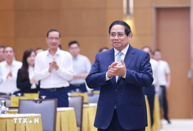 Thủ tướng Phạm Minh Ch&iacute;nh đến dự Hội nghị.