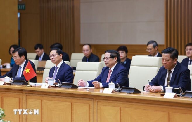 Thủ tướng Phạm Minh Ch&iacute;nh hội đ&agrave;m với Thủ tướng Ethiopia Abiy Ahmed Ali.