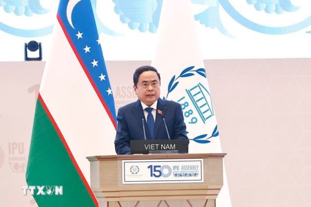 Chủ tịch Quốc hội Trần Thanh Mẫn ph&aacute;t biểu tại Phi&ecirc;n thảo luận chung IPU-150
