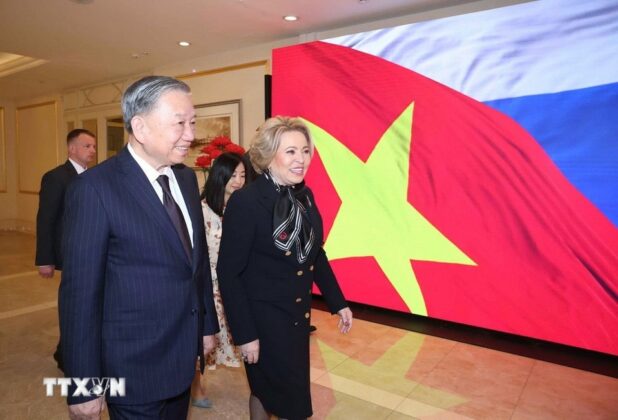 Tổng B&iacute; thư T&ocirc; L&acirc;m v&agrave; Chủ tịch Hội đồng Li&ecirc;n bang, Quốc hội Li&ecirc;n bang Nga Valentina Matviyenko.