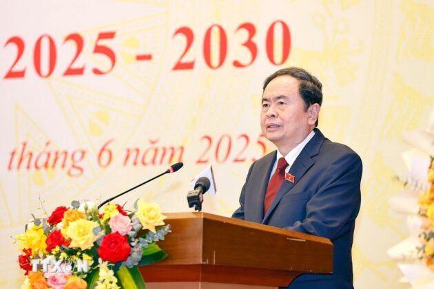 Chủ tịch Quốc hội Trần Thanh Mẫn ph&aacute;t biểu chỉ đạo.