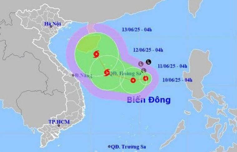 Hình thành áp thấp nhiệt đới trên Biển Đông