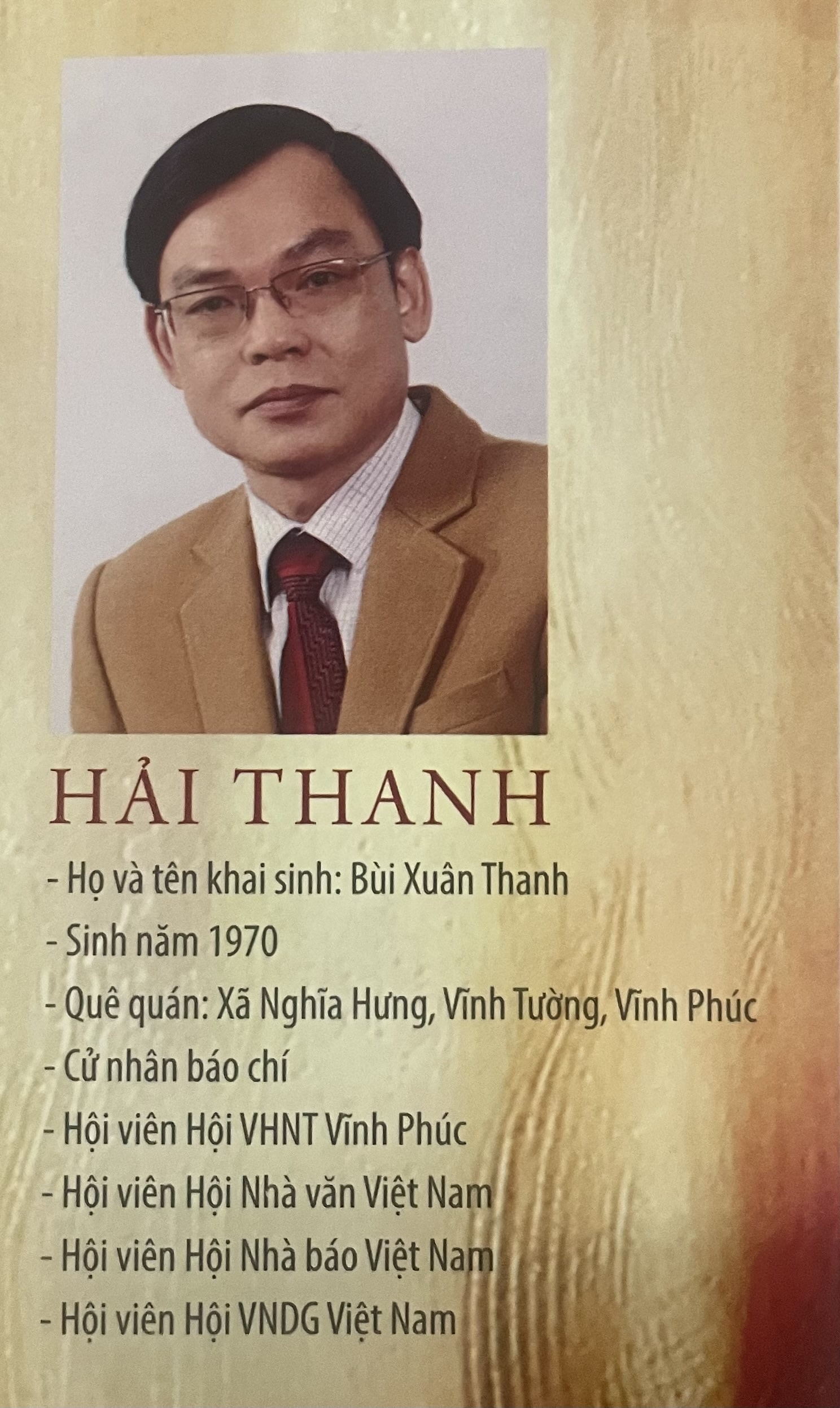 Tiểu sử nhà thơ Hải Thanh