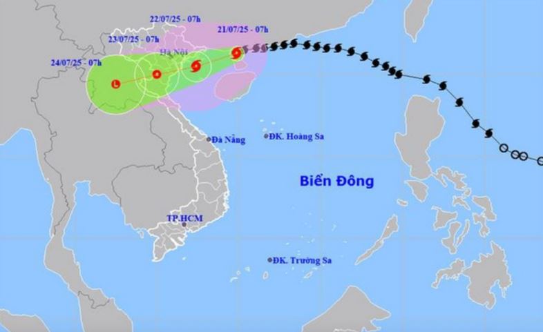 Bão số 3 Wipha vào vịnh Bắc Bộ, biển động dữ dội, sóng cao tới 5m