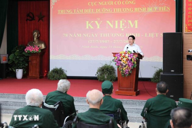 Chủ tịch nước Lương Cường ph&aacute;t biểu. (Ảnh: An Đăng/TTXVN)