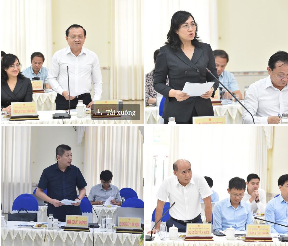 Lãnh đạo các bộ, ngành phát biểu tại cuộc làm việc 