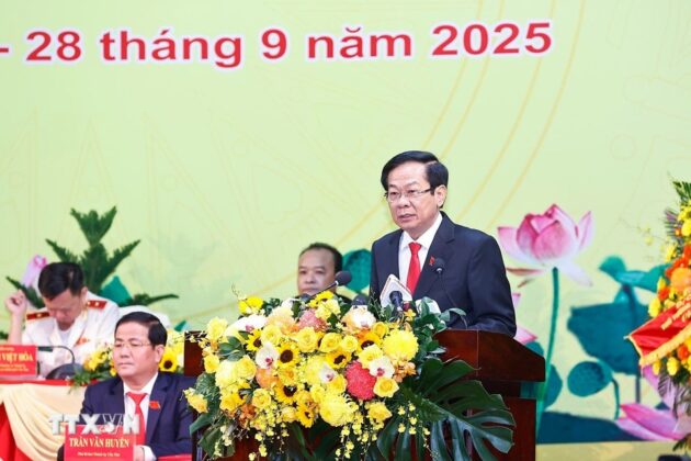 &Ocirc;ng Đỗ Thanh B&igrave;nh, Ủy vi&ecirc;n Trung ương Đảng, B&iacute; thư Th&agrave;nh ủy Cần Thơ ph&aacute;t biểu khai mạc Đại hội.