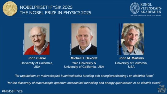Giải Nobel Vật lý 2025 vinh danh 3 nhà khoa học Mỹ Giải Nobel Vật lý 2025 vinh danh 3 nhà khoa học Mỹ