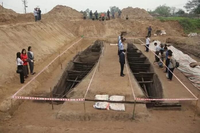Hé lộ thuyền cổ Bắc Ninh có niên đại vào khoảng 1.600 đến 1.800 năm Hé lộ thuyền cổ Bắc Ninh có niên đại vào khoảng 1.600 đến 1.800 năm