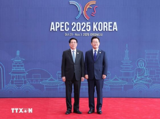 Tổng thống H&agrave;n Quốc Lee Jae Myung đ&oacute;n Chủ tịch nước Lương Cường.