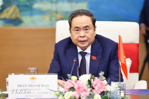Chủ tịch Quốc hội Trần Thanh Mẫn ph&aacute;t biểu.