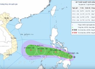 Áp thấp nhiệt đới tiến gần Biển Đông, mạnh lên thành bão ngày 26/11