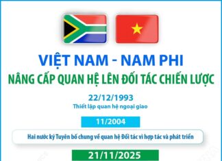 [Infographic]: Việt Nam-Nam Phi nâng cấp quan hệ lên Đối tác Chiến lược