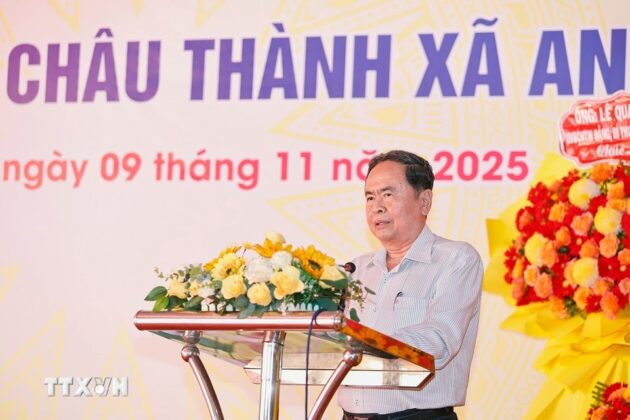 Chủ tịch Quốc hội Trần Thanh Mẫn ph&aacute;t biểu tại Ng&agrave;y hội.