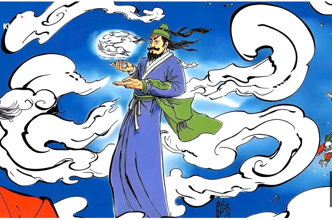 Hình ảnh Cao Biền cưỡi mây đi tìm các huyệt đạo của Giao Châu