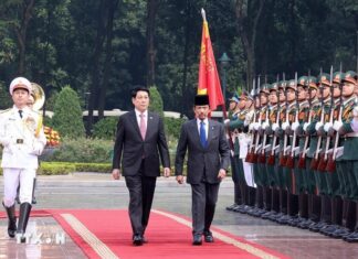 Chủ tịch nước Lương Cường chủ trì lễ đón cấp Nhà nước Quốc vương Brunei