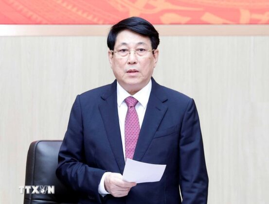 Chủ tịch nước Lương Cường ph&aacute;t biểu.