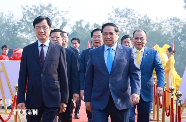 Thủ tướng Phạm Minh Ch&iacute;nh dự Lễ khởi c&ocirc;ng dự &aacute;n Khu đ&ocirc; thị thể thao Olympic tại H&agrave; Nội