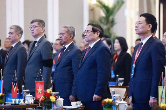 Thủ tướng Phạm Minh Ch&iacute;nh v&agrave; c&aacute;c đại biểu dự Lễ khai mạc Hội nghị Bộ trưởng Số ASEAN (ADGMIN) lần thứ 6.