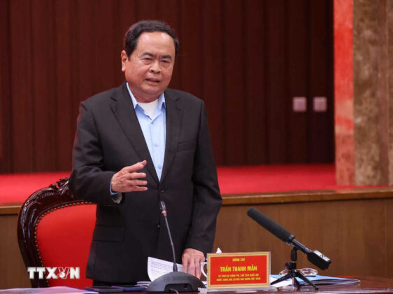 Chủ tịch Quốc hội Trần Thanh Mẫn ph&aacute;t biểu. (Ảnh: Văn Điệp/TTXVN)