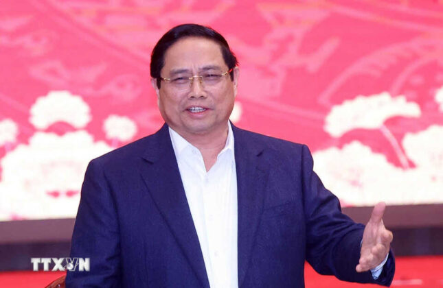 Thủ tướng Ch&iacute;nh phủ Phạm Minh Ch&iacute;nh ph&aacute;t biểu. (Ảnh: Văn Điệp/TTXVN)
