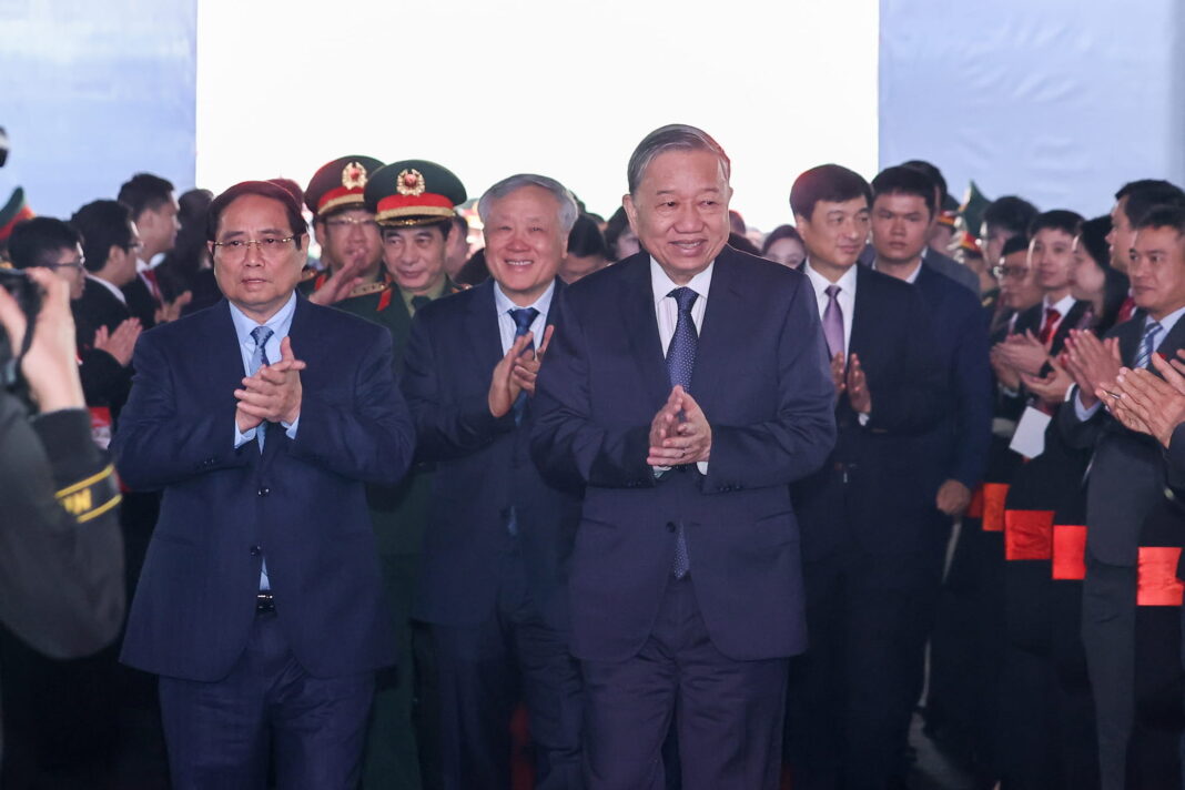 Tổng Bí thư Tô Lâm và Thủ tướng Phạm Minh Chính dự Lễ khởi công Nhà máy chế tạo Chip bán dẫn công nghệ cao