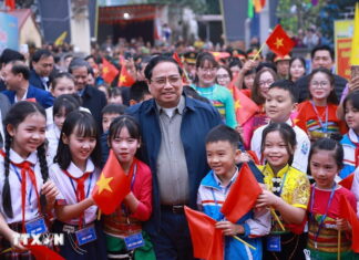 Thủ tướng Phạm Minh Chính dự Lễ khởi công dự án Trường tiểu học Cẩm Thạch tại Thanh Hóa