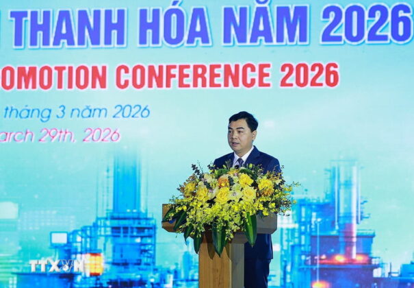 Chủ tịch Ủy ban Nh&acirc;n d&acirc;n tỉnh Thanh H&oacute;a Nguyễn Ho&agrave;i Anh ph&aacute;t biểu khai mạc Hội nghị X&uacute;c tiến đầu tư tỉnh Thanh H&oacute;a năm 2026.