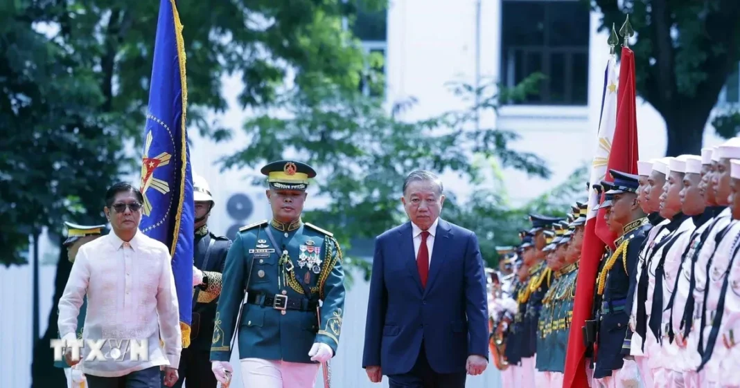 Lễ đón Tổng Bí thư, Chủ tịch nước Tô Lâm và Phu nhân thăm cấp Nhà nước tới Philippines